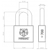 PowerLock PL-700 Vorhängeschloss - Technische Zeichnung