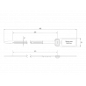 Pull-up seal UNIVERSAL BAG SEAL with prongs - Technical drawing